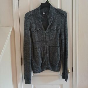 Grey Rock & Republic zip-up sweater cardigan size medium.